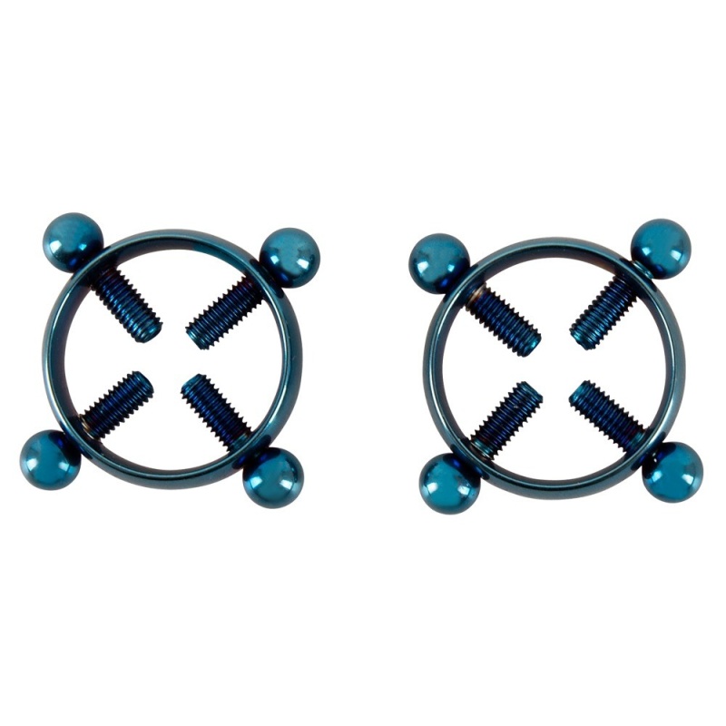 Zaciski na sutki Bad Kitty Blue Moon – bez piercingu, stal nierdzewna, Ø 2,1 cm, regulacja 0,4–1,8 cm - 2