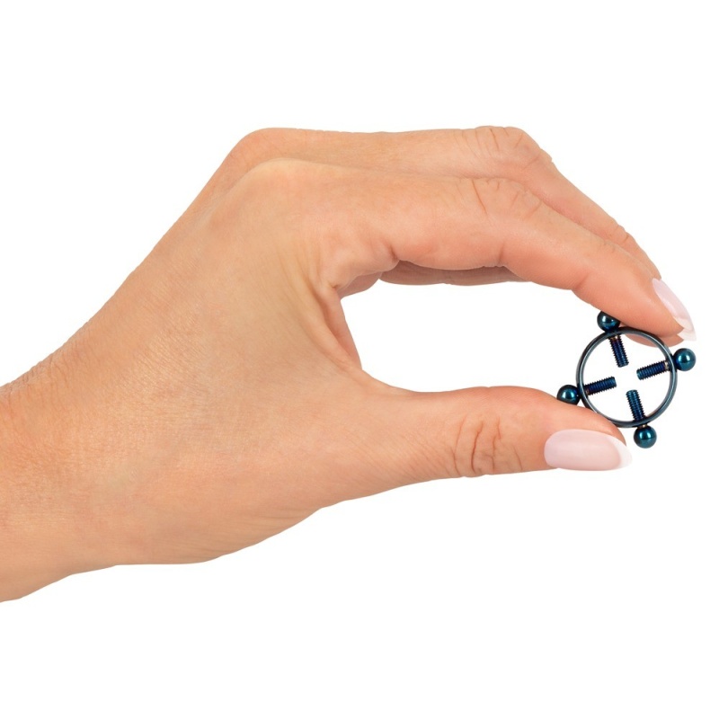 Zaciski na sutki Bad Kitty Blue Moon – bez piercingu, stal nierdzewna, Ø 2,1 cm, regulacja 0,4–1,8 cm - 3