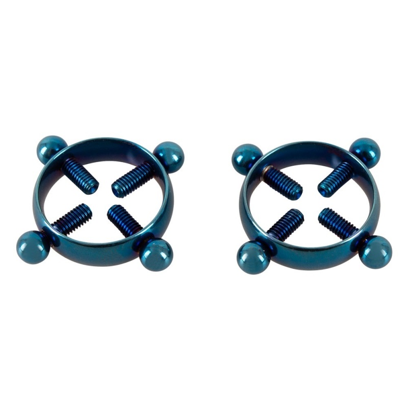 Zaciski na sutki Bad Kitty Blue Moon – bez piercingu, stal nierdzewna, Ø 2,1 cm, regulacja 0,4–1,8 cm - 4