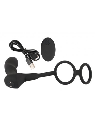 Black Velvets Double Ring & Pl - Kulki i korki analne wibrujące - 7