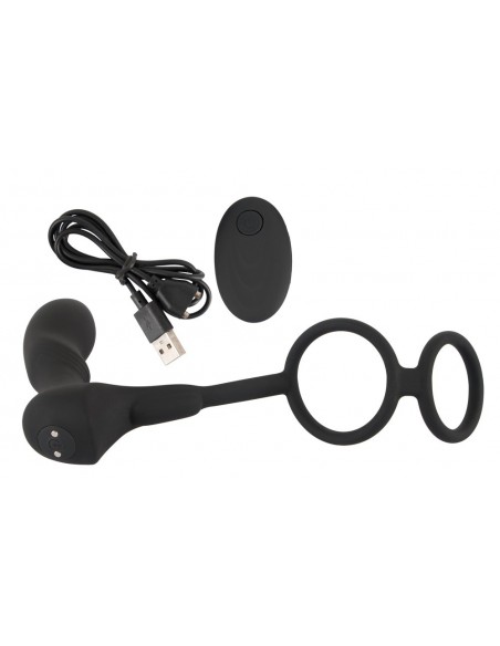 Black Velvets Double Ring & Pl - Kulki i korki analne wibrujące - 7