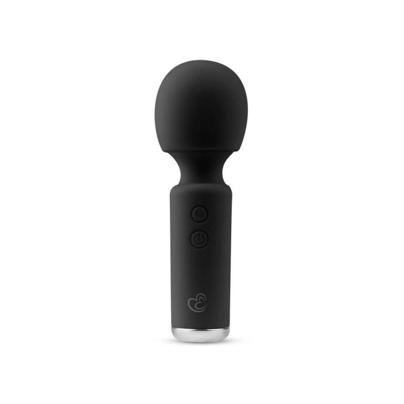 Wibrator Mini Vibe Wand - silikonowy masażer z elastyczną główką 12 cm (czarny) - 1