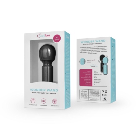 Wibrator Mini Vibe Wand - silikonowy masażer z elastyczną główką 12 cm (czarny) - 2