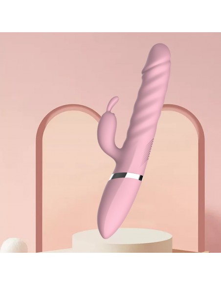 Wibrator Króliczek Rebecca Pink - Heating / Thrusting / 18 Vibrating Functions Usb - Wibratory Króliczki - 3