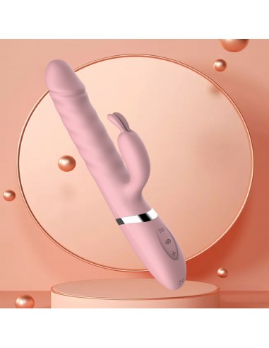 Wibrator Króliczek Rebecca Pink - Heating / Thrusting / 18 Vibrating Functions Usb - Wibratory Króliczki - 5