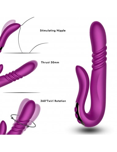 Deluxe Twirling Vibrating Thruster PURPLE - Wibratory Punktu G - 12