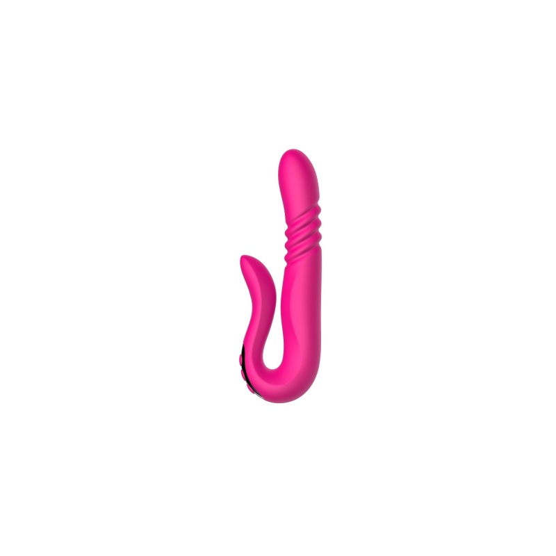 Wibrator-penetrator Deluxe Twirling Vibrating Thruster RED z rotującą główką, funkcją grzania i dwoma silnikami wibracyjnymi - 5