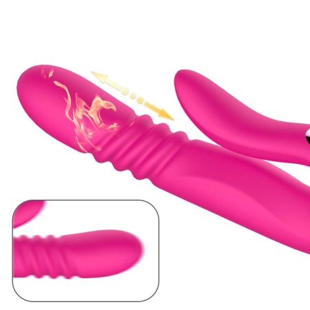 Wibrator-penetrator Deluxe Twirling Vibrating Thruster RED z rotującą główką, funkcją grzania i dwoma silnikami wibracyjnymi - 12