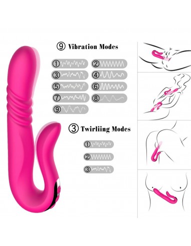 Deluxe Twirling Vibrating Thruster RED - Wibratory Punktu G - 14