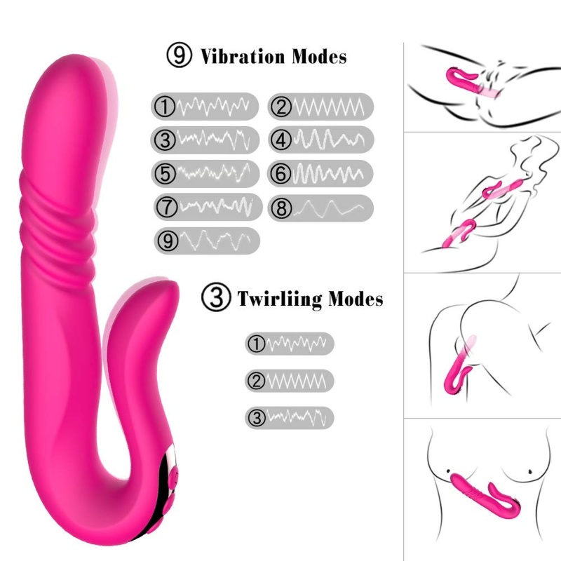 Stymulator Erotyczny Deluxe Twirling Thruster Czerwony - 14