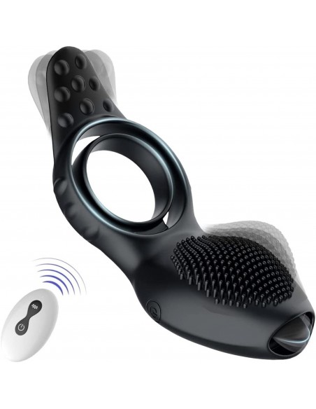 Remote Powerful Tognue Simulate Cock Ring - Pierścienie erekcyjne wibrujące - 19