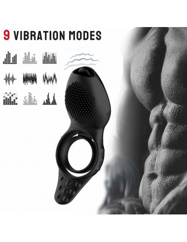 Remote Powerful Tognue Simulate Cock Ring - Pierścienie erekcyjne wibrujące - 20