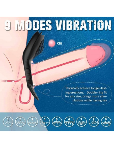 Remote Powerful Tognue Simulate Cock Ring - Pierścienie erekcyjne wibrujące - 24