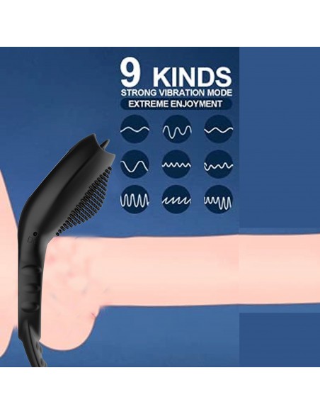 Remote Powerful Tognue Simulate Cock Ring - Pierścienie erekcyjne wibrujące - 26