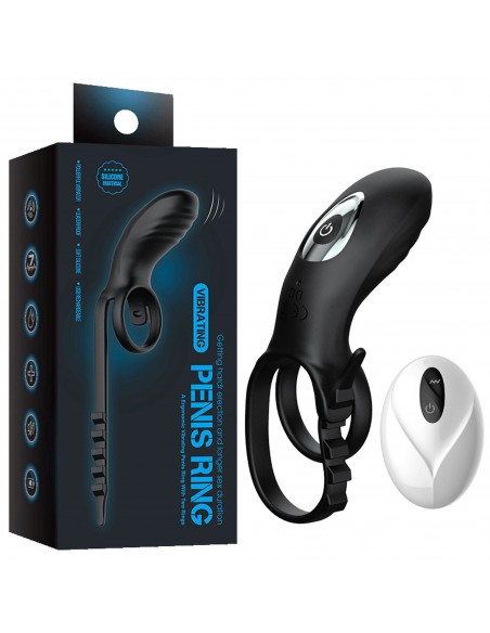 Adjustabledouble Cockring Withremote - Pierścienie erekcyjne wibrujące - 1