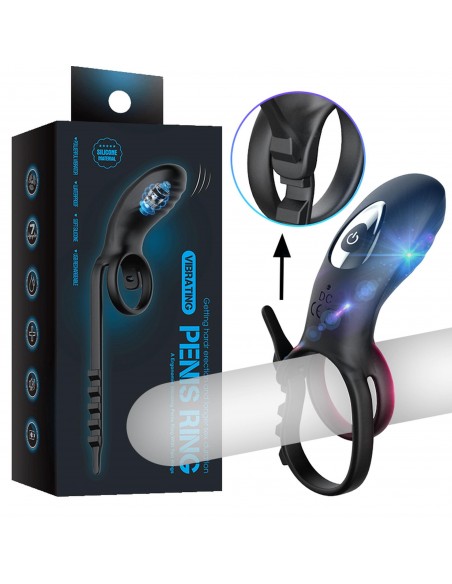 Adjustabledouble Cockring Withremote - Pierścienie erekcyjne wibrujące - 5