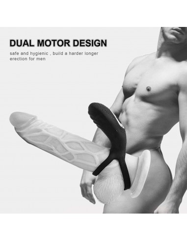 Adjustabledouble Cockring Withremote - Pierścienie erekcyjne wibrujące - 7