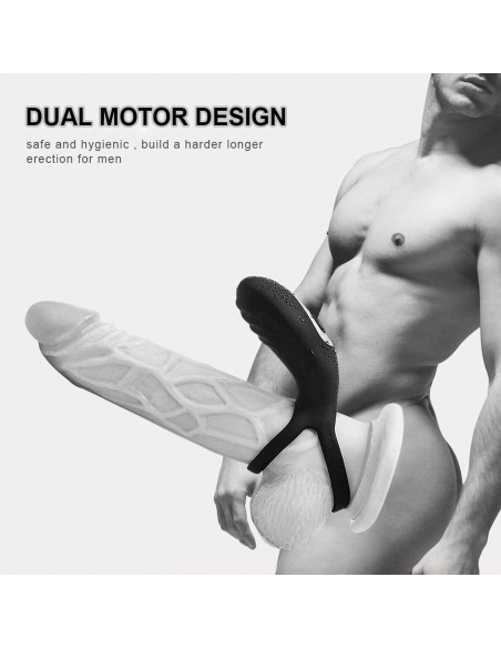 Adjustabledouble Cockring Withremote - Pierścienie erekcyjne wibrujące - 7