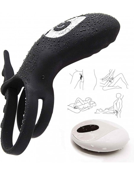 Adjustabledouble Cockring Withremote - Pierścienie erekcyjne wibrujące - 9