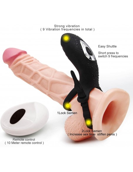 Adjustabledouble Cockring Withremote - Pierścienie erekcyjne wibrujące - 10