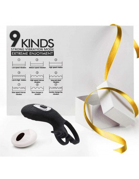 Adjustabledouble Cockring Withremote - Pierścienie erekcyjne wibrujące - 13