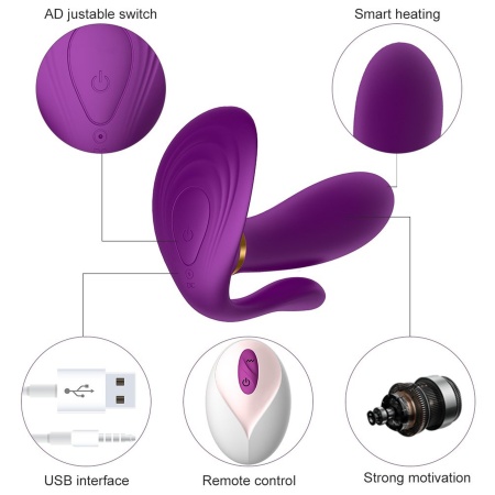 Remote Wearable Wibrator Fioletowy - 15
