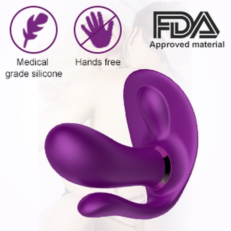 Wibrator zdalnie sterowany PURPLE - wearable butterfly z pilotem o zasięgu 10 m i podgrzewaniem 40°C - 20