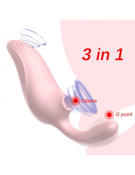 3 in 1 Sucking Vibe PINK - Wibratory Bezdotykowe - 16