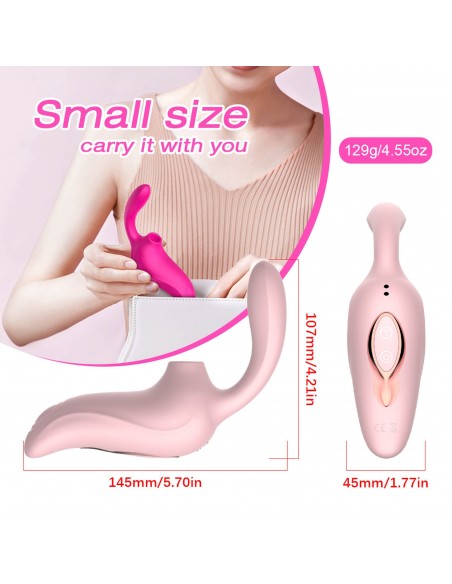 3 in 1 Sucking Vibe PINK - Wibratory Bezdotykowe - 18