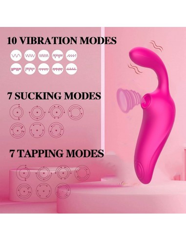 3 in 1 Sucking Vibe RED - Wibratory Bezdotykowe - 15