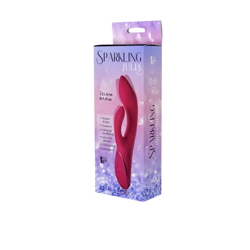 Wibrator duo Julia - 3 silniki i oscylacja, 21,6 cm - 5