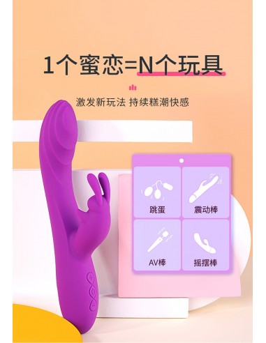 Rabbit Dual Vibrator Purple - Wibratory Króliczki - 7