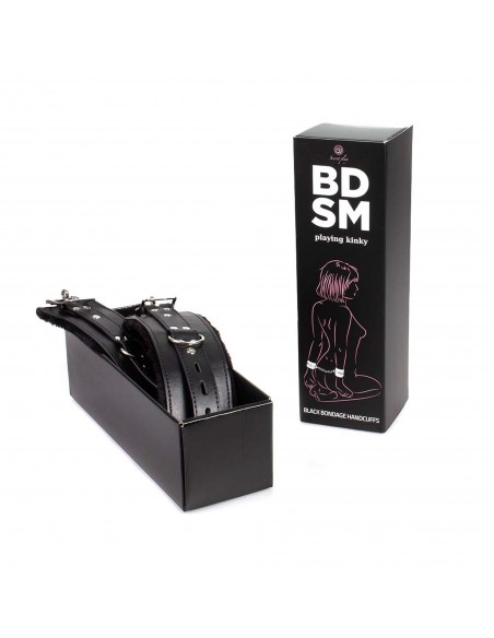 Kajdanki-Black Bondage Handcuffs BDSM - Kajdanki erotyczne - 1
