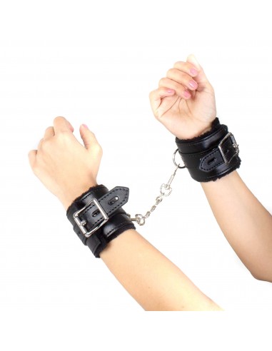 Kajdanki-Black Bondage Handcuffs BDSM - Kajdanki erotyczne - 5