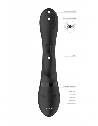 Cato - Pulse G-Spot Rabbit - Black - Wibratory Króliczki - 9