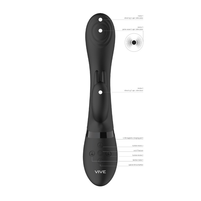 Wibrator Króliczek Cato - Pulse G-Spot Rabbit - Czarny - 9