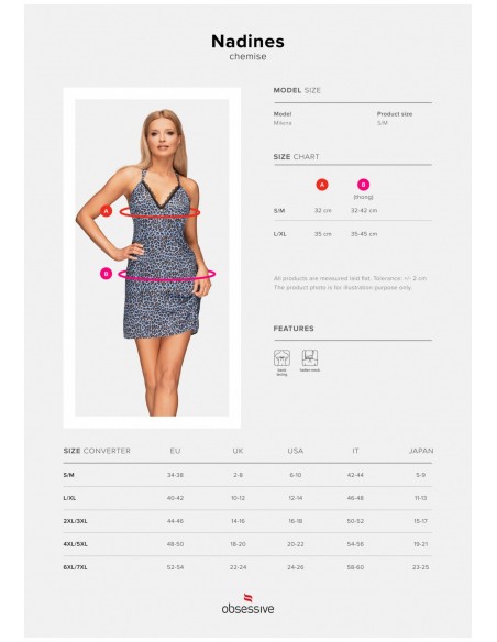 Nadines koszulka i stringi niebieska  S/M - Koszule nocne - 7