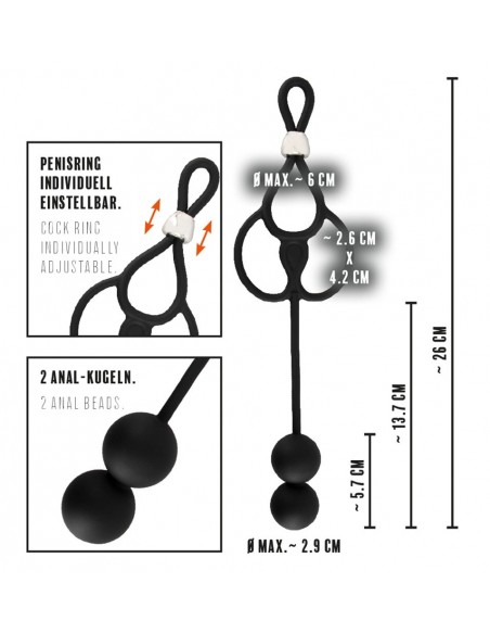 Pierścień na penisa Rebel Triple Ball/Cock Ring Wi - Pierścienie erekcyjne niewibrujące - 6