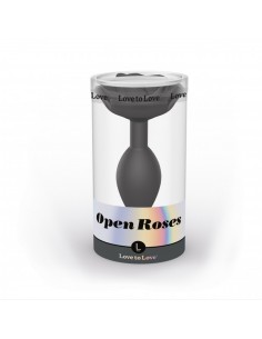 OPEN ROSES L SIZE - BLACK ONYX - Korki analne silikonowe - 1