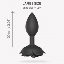 Korek analny Open Roses L - silikonowy, podstawa w kształcie róży, długość wkładki 9 cm, średnica 3,7 cm - 3
