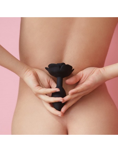 OPEN ROSES L SIZE - BLACK ONYX - Korki analne silikonowe - 7