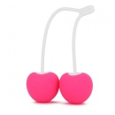 Kulki gejszy Cherry Love Danger Pink - silikonowe kulki dopochwowe z wewnętrznymi metalowymi kulkami, trzonem 12 cm i średnicą 3 - 1