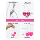 Kulki gejszy Cherry Love Danger Pink - silikonowe kulki dopochwowe z wewnętrznymi metalowymi kulkami, trzonem 12 cm i średnicą 3 - 4