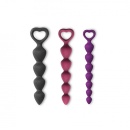 Koraliki analne Bing Bang M Plum Star - silikonowe, Ø 1,4-2,2 cm, długość wkładki 15 cm, uchwyt w kształcie serca - 4