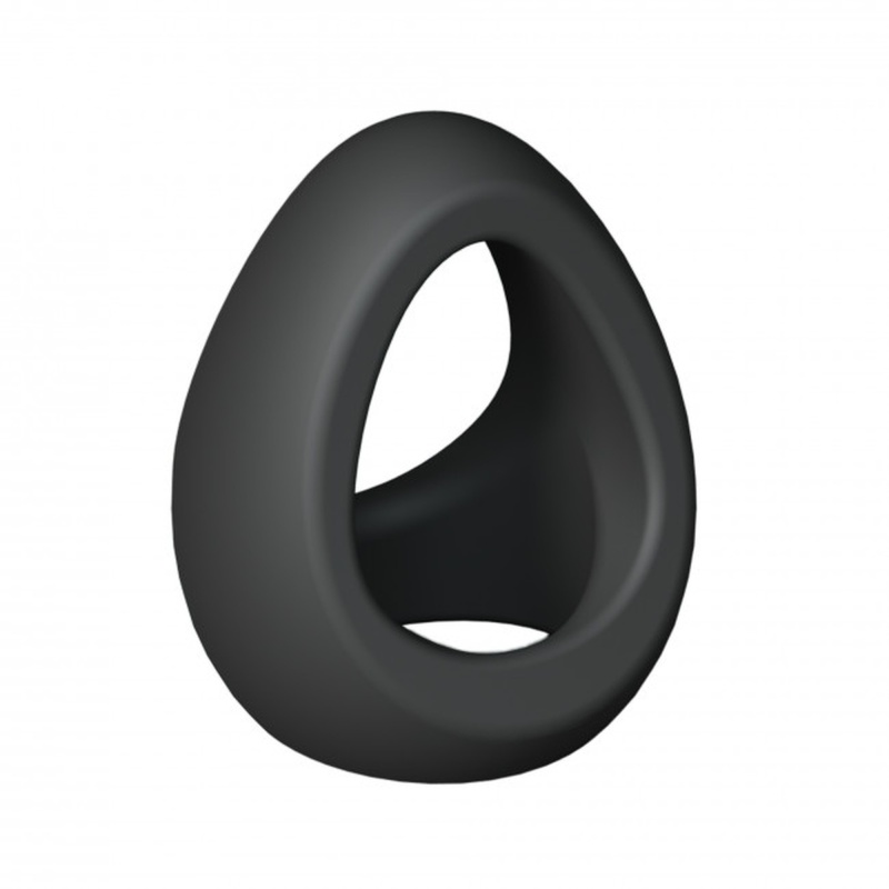 Pierścień erekcyjny FLUX RING BLACK ONYX - podwójny, silikon płynny, grubość 0,6 cm, Ø2,5/3 cm, wymiary 4,5 × 4 cm - 1