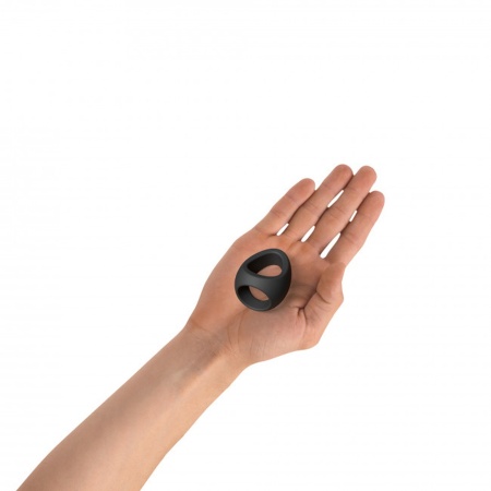 Pierścień erekcyjny FLUX RING BLACK ONYX - podwójny, silikon płynny, grubość 0,6 cm, Ø2,5/3 cm, wymiary 4,5 × 4 cm - 6