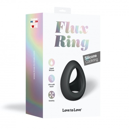 Pierścień erekcyjny FLUX RING BLACK ONYX - podwójny, silikon płynny, grubość 0,6 cm, Ø2,5/3 cm, wymiary 4,5 × 4 cm - 7