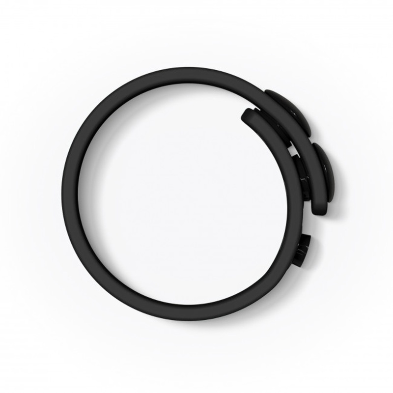 Pierścień erekcyjny Hero Ring Black Onyx - regulowany zacisk na guzik z silikonu medycznego, Ø 3-6 cm (taśma 20 × 4 cm) - 4