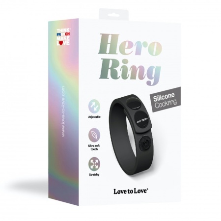 Pierścień erekcyjny Hero Ring Black Onyx - regulowany zacisk na guzik z silikonu medycznego, Ø 3-6 cm (taśma 20 × 4 cm) - 8