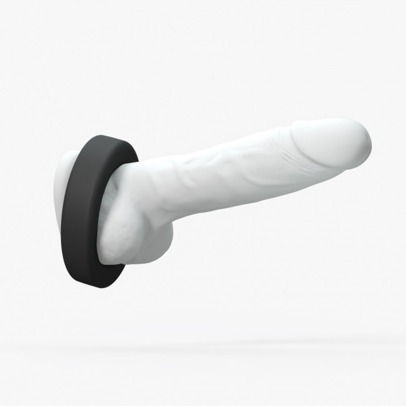 Pierścień na penisa Cool Ring Black Onyx - miękki, elastyczny płynny silikon, uniwersalny obwód dopasowujący się do nasady prąci - 3